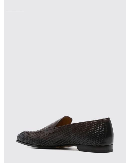 Doucal's White Woven Leather Loafers for men