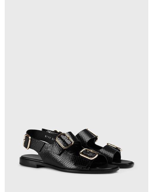 Doucal's White Python Print Leather Sandals