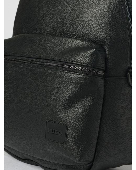 HUGO Hammered Faux Leather Backpack in Black for Men | Lyst