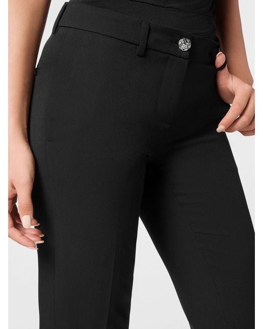 Philipp Plein Black Low-Rise Skinny Cady Trousers With Slant Pockets