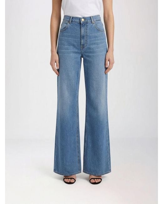 Fay Blue Cotton Blend Denim Flared Jeans