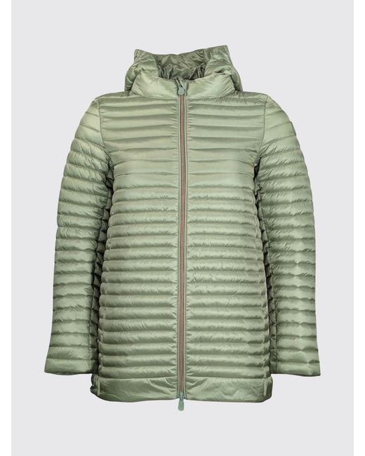 Save The Duck Green Nylon Down Jacket With Hood