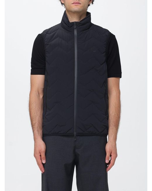 Emporio Armani Blue Essential Padded Nylon Vest for men