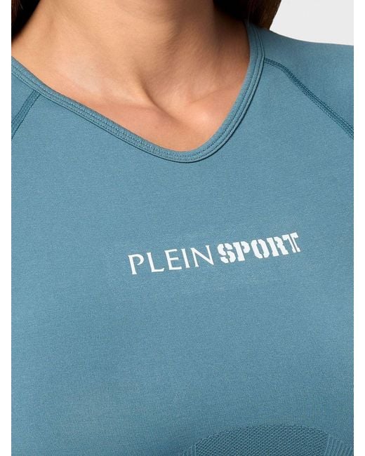 Philipp Plein Blue Crop Top