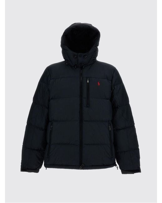 Polo Ralph Lauren Blue Gorham Quilted Nylon Hooded Down Jacket With Pony Logo for men