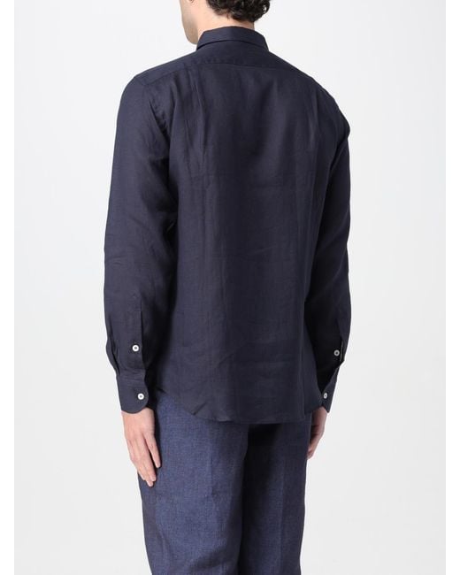 Kampos Blue Classic Linen Shirt for men