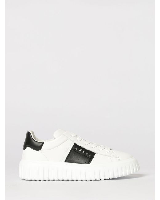 Hogan White H-Stripes Leather Sneakers for men