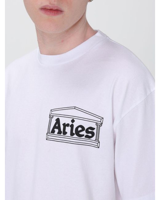 T-shirt in cotone di Aries in White da Uomo