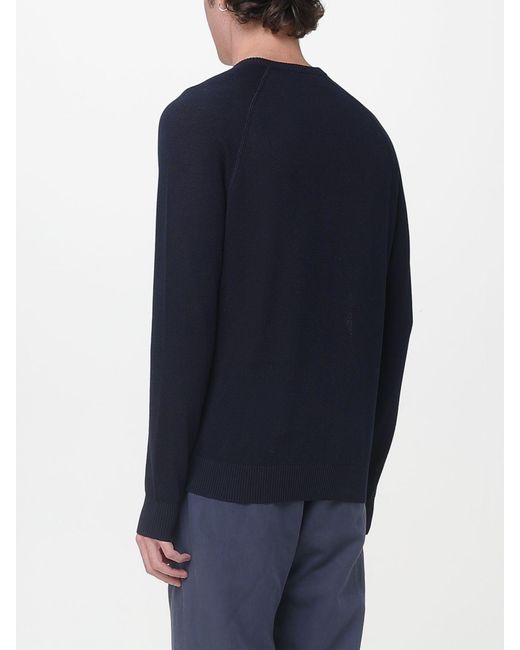 Eleventy Blue Cotton Crew Neck Sweater for men