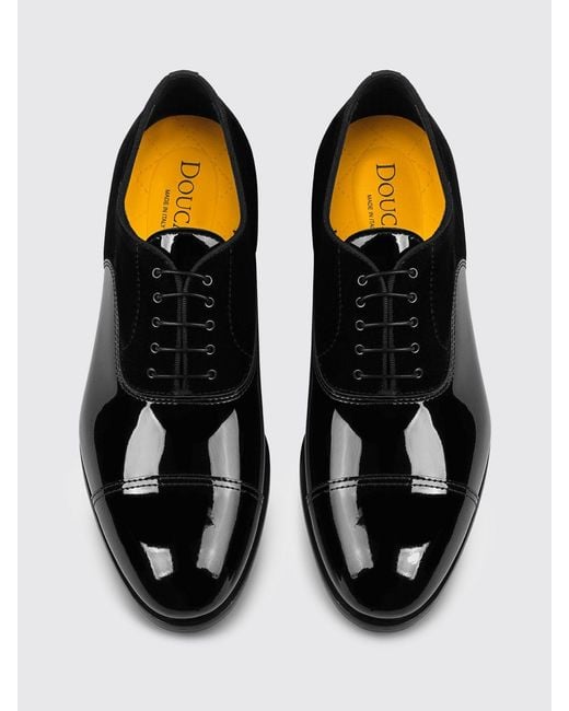 Doucal's White Patent Leather Oxfords for men