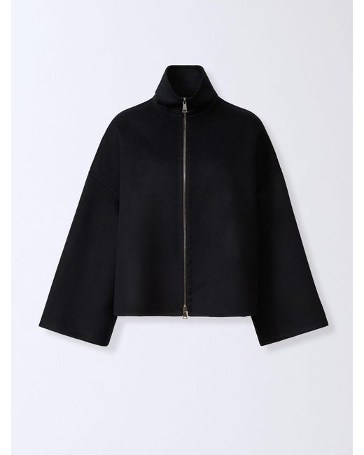 Fabiana Filippi Black Merino Wool Cape