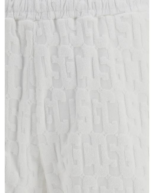 Gcds White Terry Cloth Sports Shorts for men