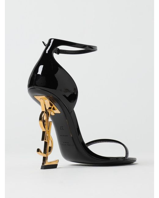 Saint Laurent Black Opyum Patent Leather Sandals