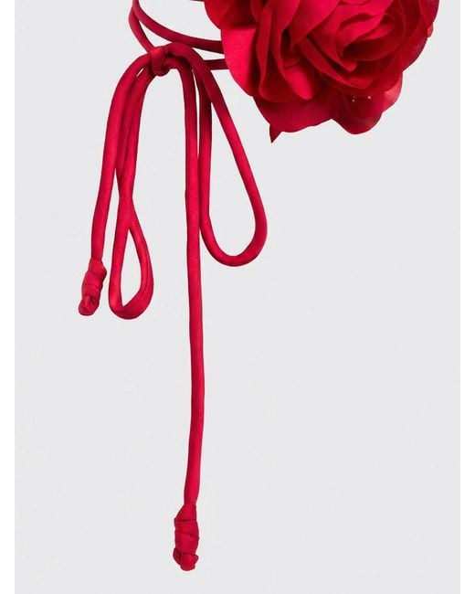 Twinset Red Polyester Necklace With Flower