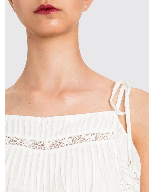 Twinset White Cotton Crop Top