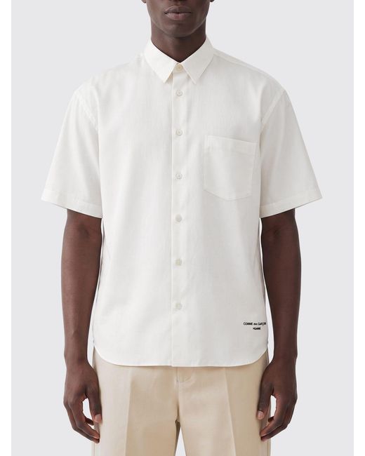 Comme des Garçons White Comme Des GarÇ Ons Short-Sleeved Cotton Shirt With Dropped Shoulders for men