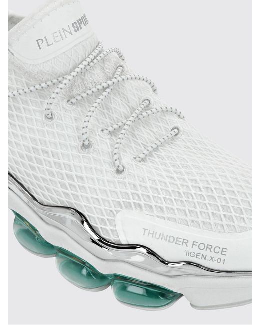 Philipp Plein White Two-Tone Mesh Low-Top Trainers With Cushioned Sole for men
