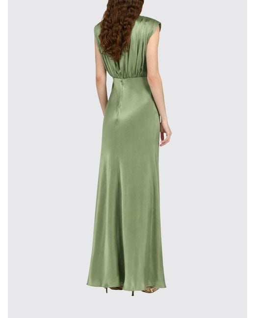Semicouture Green Long Silk Dress