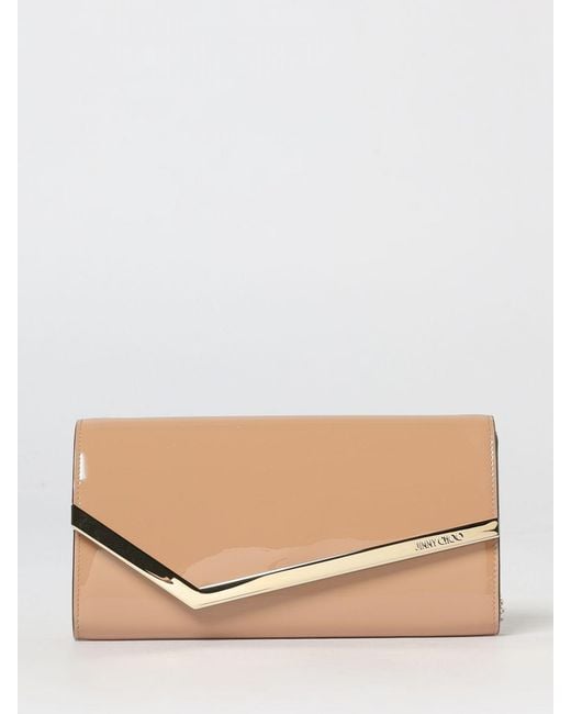 Jimmy Choo Natural Emmie Patent Leather Clutch