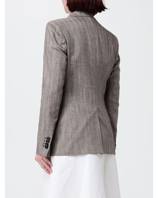Tagliatore Gray Cotton Blend Double-Breasted Blazer
