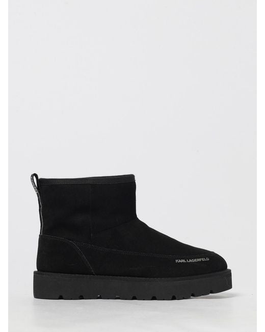 Karl Lagerfeld Black Thermo Mns Suede Ankle Boots for men