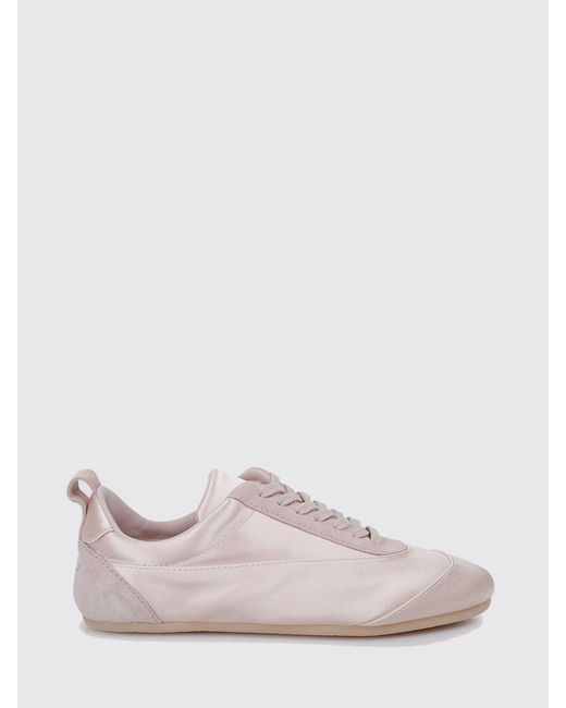 Jil Sander Pink Etage Satin And Suede Sneakers