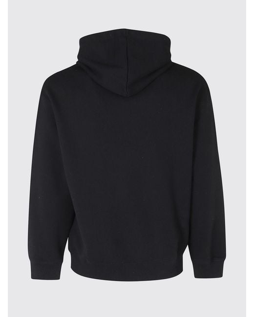 Maison Kitsuné Black Maison Kitsun&Eacute Chillax Fox Logo Cotton Hoodie With Kangaroo Pocket for men