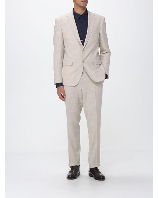 Boss White Single Breasted Suit for men