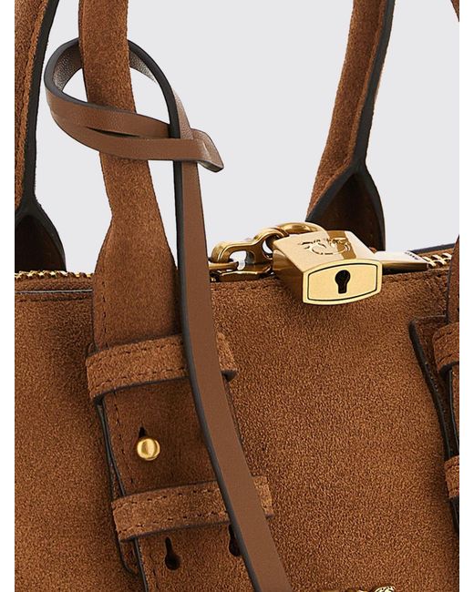 Pinko Brown Escape Suede Bag