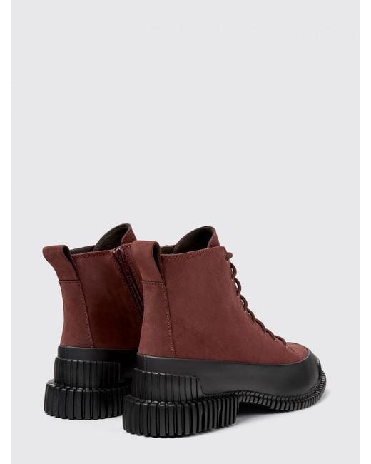 Camper Brown Pix Nubuck Ankle Boots