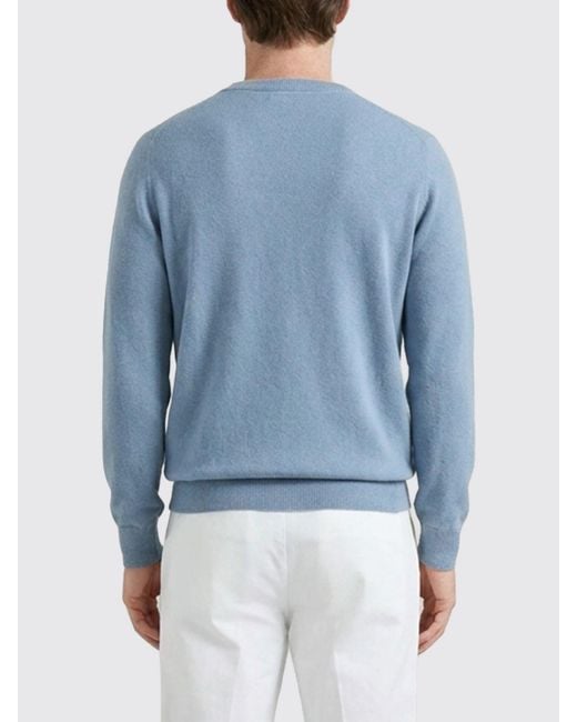 Brunello Cucinelli Blue Cashmere Sweater for men