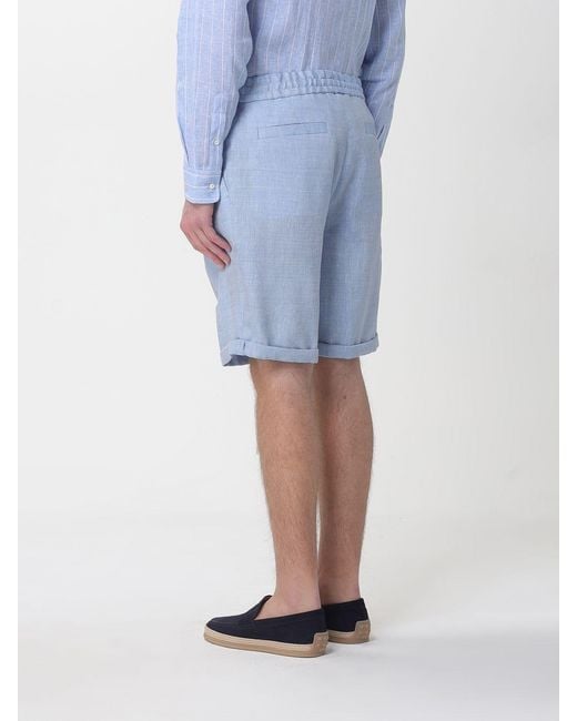 Brunello Cucinelli Blue Linen Blend Shorts for men