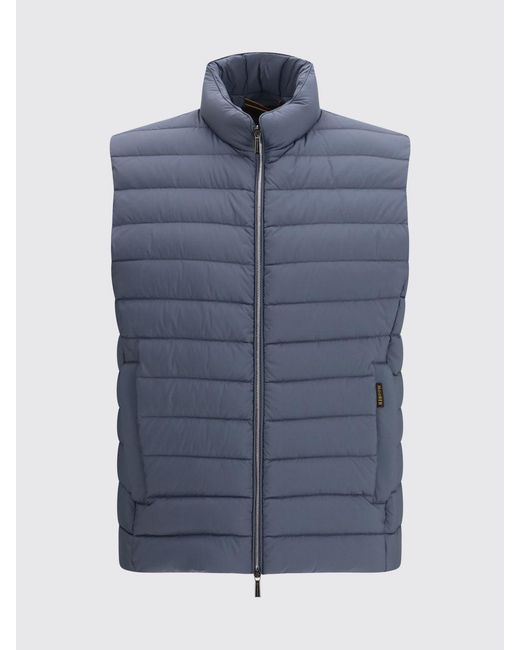 Moorer Blue Quilted Nylon Vest for men
