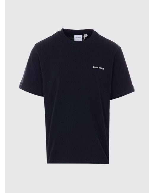 Daily Paper Black Cotton T-Shirt With Logo for men