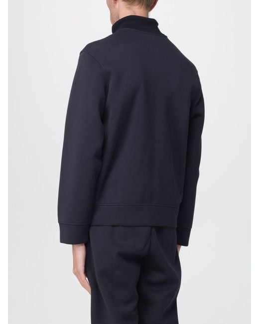 Emporio Armani Doppeljersey Vollreißverschluss Pullover in Blue für Herren