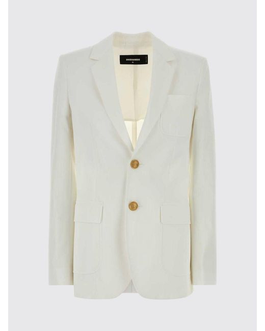 DSquared² Natural Single-Breasted Cotton Blazer