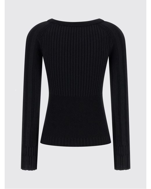 Balmain Yellow Ribbed Viscose Knit Top