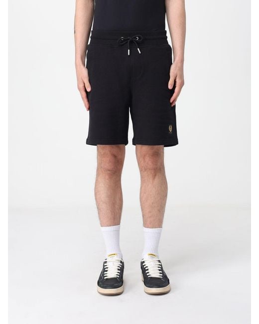Belstaff Black Cotton Jogging Shorts for men