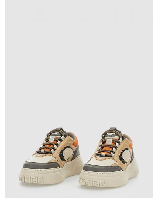 Fendi Natural Force Leather Sneakers for men