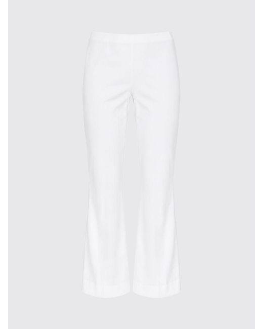 Liviana Conti White Cotton Canvas Crop Trousers