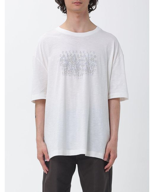 Maison Margiela White Cotton T-Shirt With Logo for men