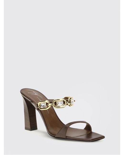 Giuseppe Zanotti White Muse Chain-Embellished Sandals