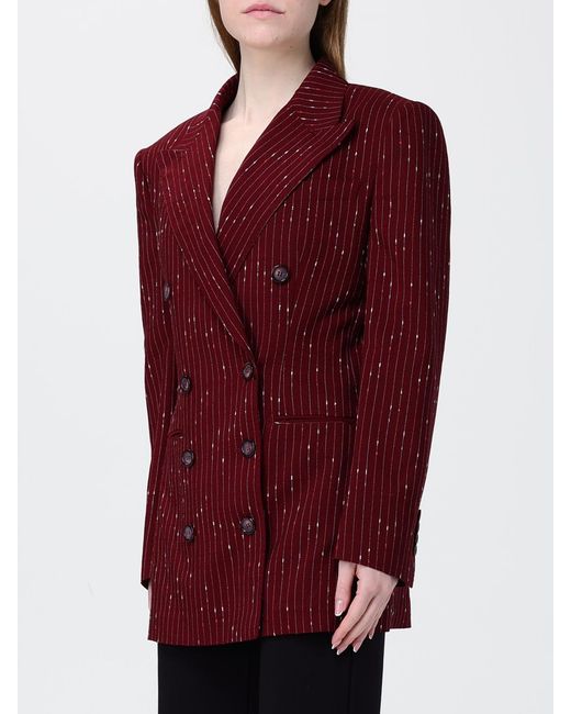 Dolce & Gabbana Red Dolce &Amp Gabbana Pinstriped Single Breasted Blazer