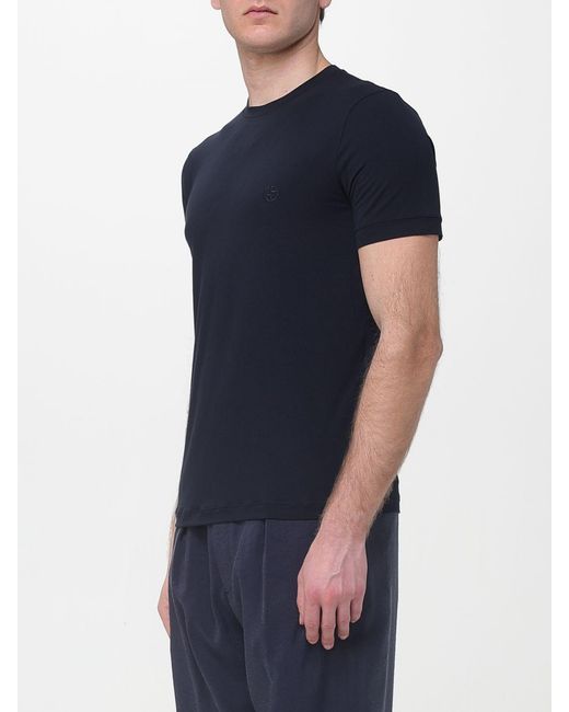 Giorgio Armani Blue Basic Viscose Jersey T-Shirt for men