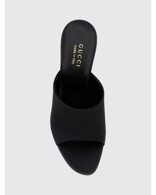 Gucci Black Satin Mules