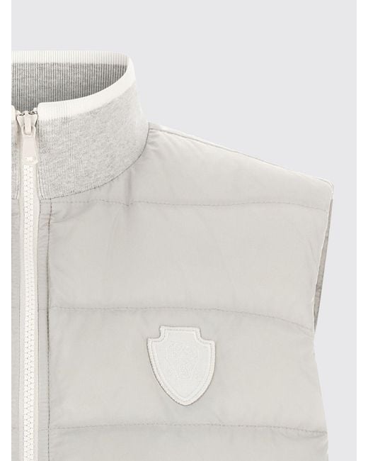 Brunello Cucinelli Gray Quilted Nylon Padded Waistcoat With High Neck