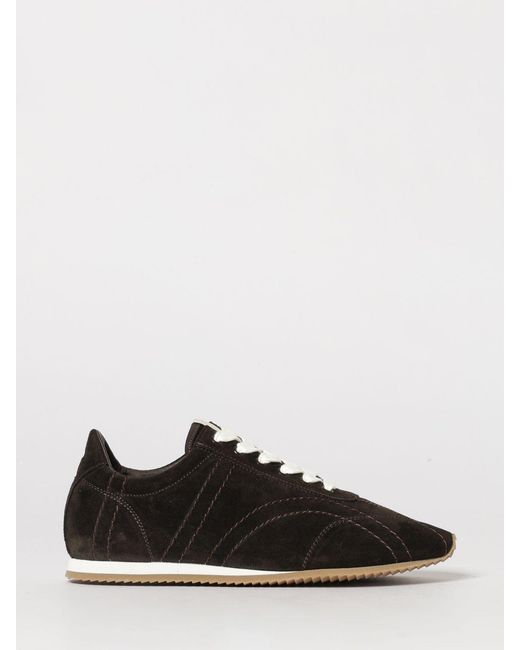 Totême Black Flex Quilted Suede Sneakers