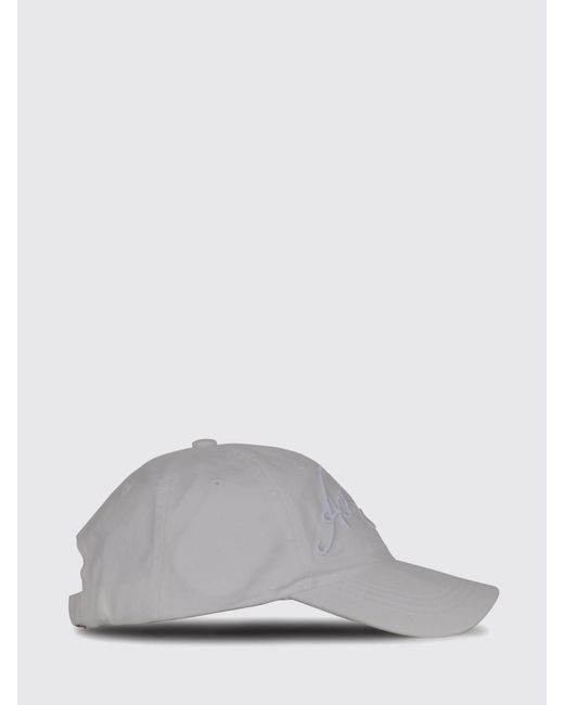 Acne Gray Cotton Twill Hat With 3D Embroidered Logo for men