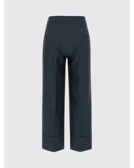 PT Torino Blue Cotton And Linen Trousers
