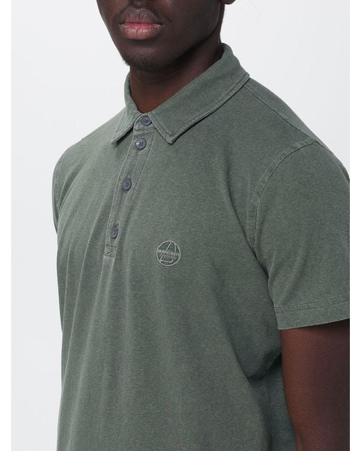 Murphy & Nye Green Cotton Short-Sleeve Polo Shirt With Ribbed Collar for men